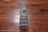 Grey Bokhara Hand Knotted Wool Runner Rug - 2' 7" X 12' 5"