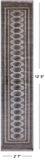 Grey Bokhara Hand Knotted Wool Runner Rug - 2' 7" X 12' 5"