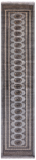 Grey Bokhara Hand Knotted Wool Runner Rug - 2' 7" X 12' 5"
