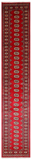 Red Bokhara Hand-Knotted Wool Runner Rug - 2' 6" X 14' 3"