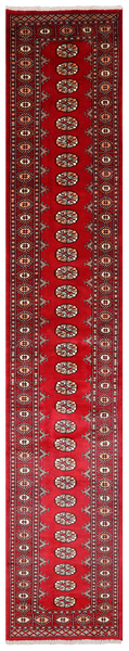 Red Bokhara Hand-Knotted Wool Runner Rug - 2' 6" X 14' 3"