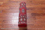 Red Bokhara Hand-Knotted Wool Runner Rug - 2' 6" X 13' 9"