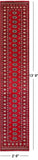 Red Bokhara Hand-Knotted Wool Runner Rug - 2' 6" X 13' 9"