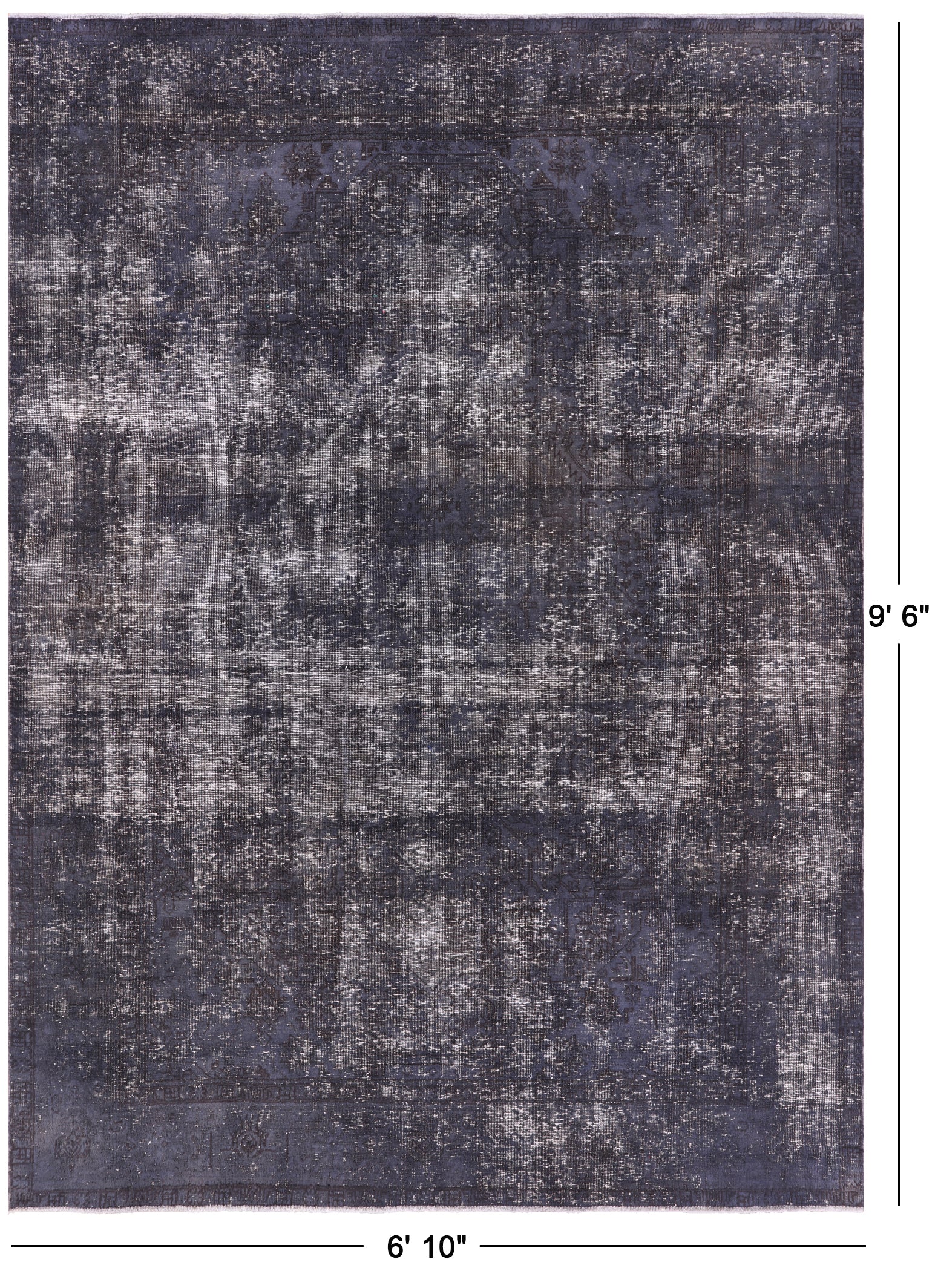 Persian Overdyed Hand Knotted Wool Area Rug - 6' 10" X 9' 6" - Golden Nile