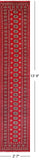 Red Bokhara Hand-Knotted Wool Runner Rug - 2' 7" X 13' 9"