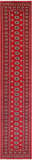 Red Bokhara Hand-Knotted Wool Runner Rug - 2' 7" X 13' 9"