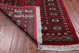 Pink Bokhara Hand Knotted Wool Runner Rug - 2' 6" X 13' 8"