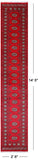 Red Bokhara Handmade Wool Runner Rug - 2' 6" X 14' 5"