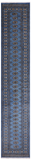 Blue Bokhara Hand Knotted Wool Runner Rug - 2' 8" X 14' 6"
