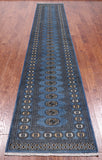 Blue Bokhara Hand Knotted Wool Runner Rug - 2' 8" X 14' 6"