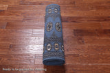 Blue Bokhara Hand Knotted Wool Runner Rug - 2' 8" X 14' 6"