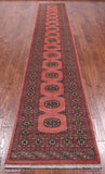 Pink Bokhara Hand Knotted Wool Runner Rug - 2' 7" X 15' 7"