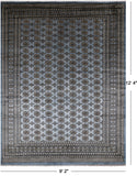 Blue Bokhara Hand Knotted Wool Rug - 9' 2" X 12' 4"