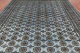 Blue Bokhara Hand Knotted Wool Rug - 9' 2" X 12' 4"