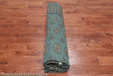 Green Bokhara Handmade Wool Rug - 9' 3" X 11' 9"