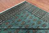 Green Bokhara Handmade Wool Rug - 9' 3" X 11' 9"