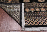 Black Bokhara Hand Knotted Wool Rug - 9' 2" X 12' 2"