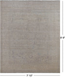 Grey Peshawar Washed Out Handmade Wool Rug - 7' 10" X 9' 8"