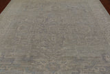 Grey Peshawar Washed Out Handmade Wool Rug - 7' 10" X 9' 8"