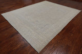 Grey Peshawar Washed Out Handmade Wool Rug - 7' 10" X 9' 8"