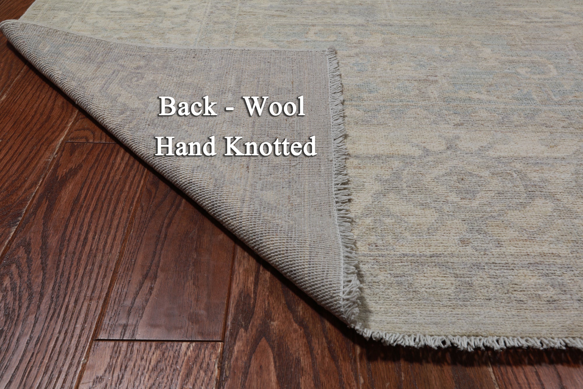 Grey Peshawar Washed Out Handmade Wool Rug - 7' 10" X 9' 8"