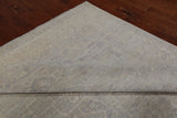 Grey Peshawar Washed Out Handmade Wool Rug - 7' 10" X 9' 8"