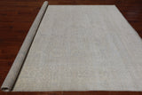 Grey Peshawar Washed Out Handmade Wool Rug - 7' 10" X 9' 8"