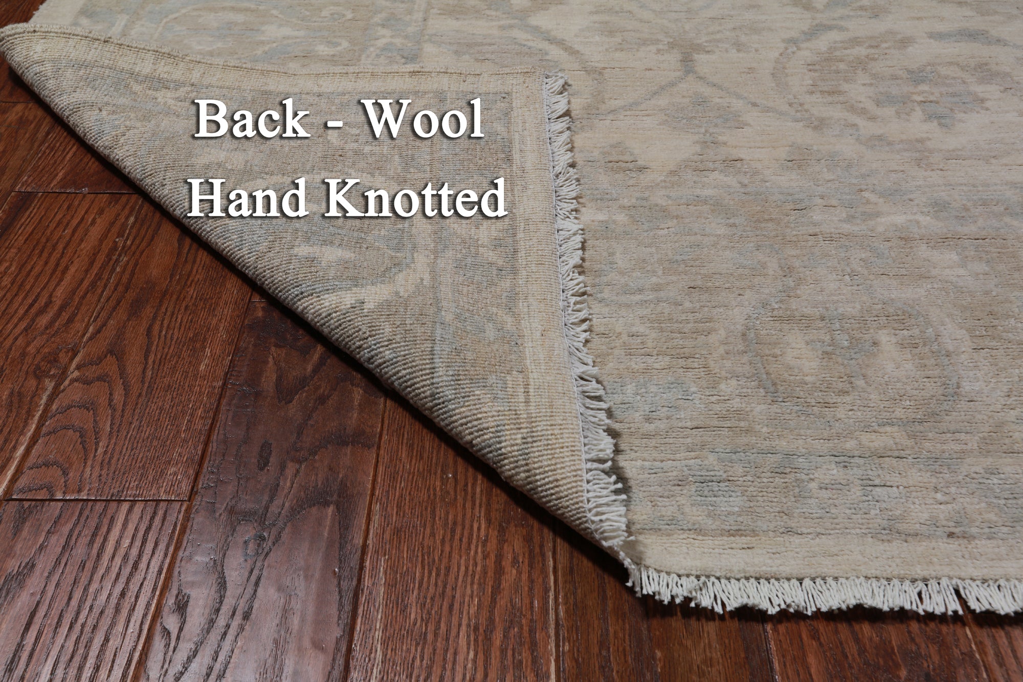 Ivory Square Turkish Oushak Washed Out Handmade Wool Rug - 8' 0" X 8' 0"