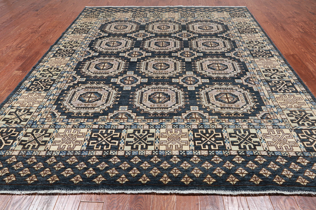 Turkmen Ersari Hand-Knotted Wool Rug - 8' 2" X 10' 2"