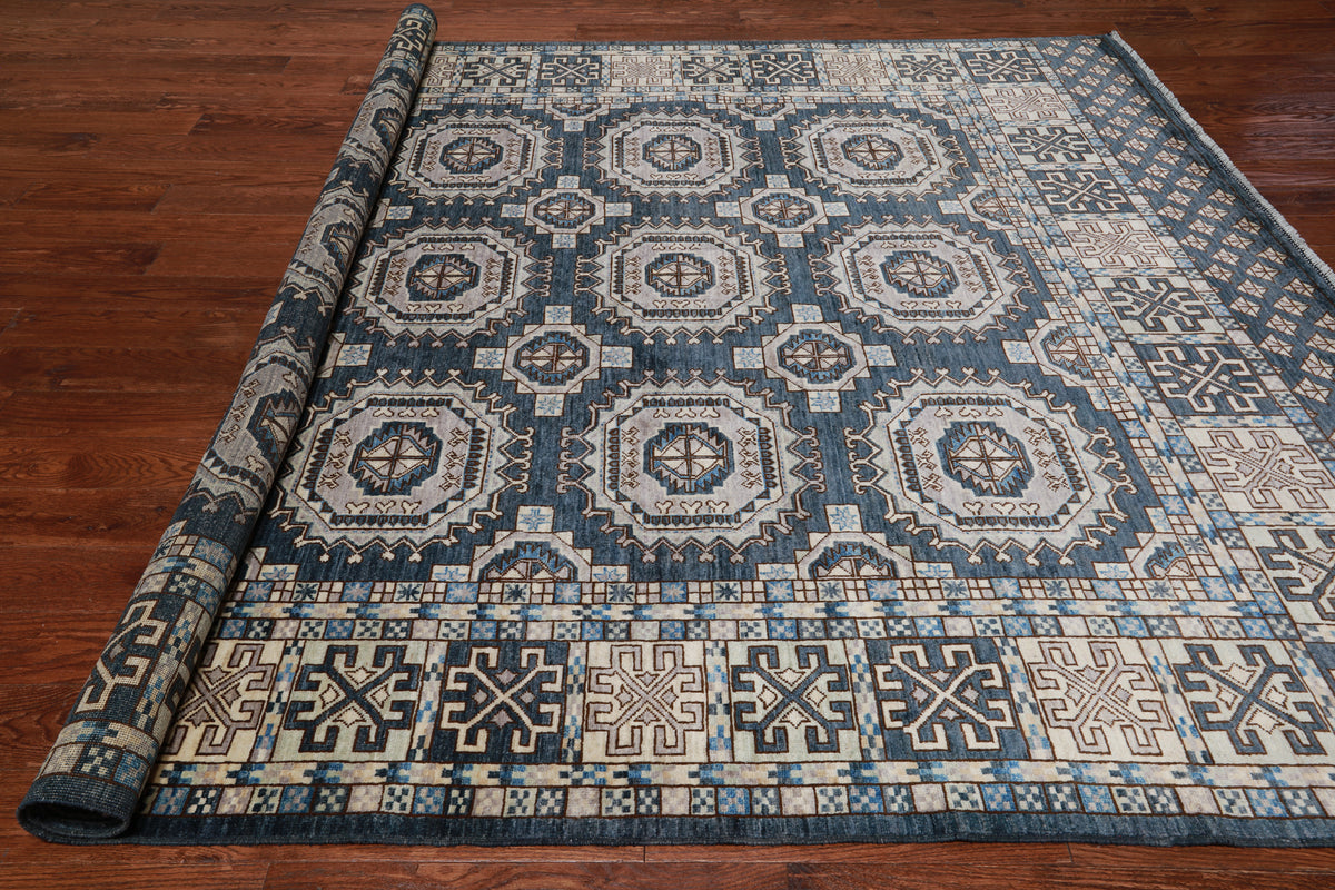 Turkmen Ersari Hand-Knotted Wool Rug - 8' 2" X 10' 2"