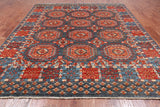 Grey Turkmen Ersari Handmade Wool Rug - 8' 3" X 9' 11"
