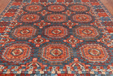Grey Turkmen Ersari Handmade Wool Rug - 8' 3" X 9' 11"
