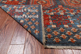 Grey Turkmen Ersari Handmade Wool Rug - 8' 3" X 9' 11"