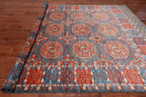 Grey Turkmen Ersari Handmade Wool Rug - 8' 3" X 9' 11"