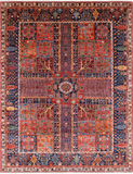 Red Persian Fine Serapi Handmade Wool Rug - 7' 11" X 9' 7"
