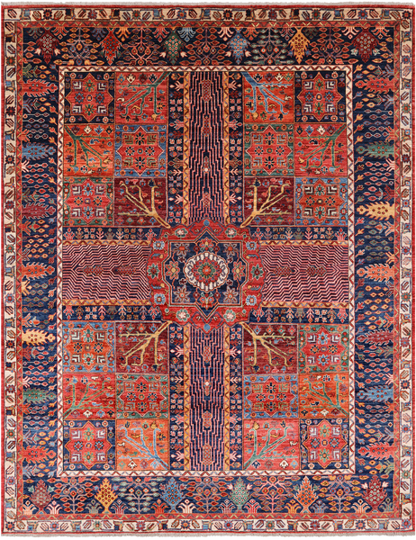 Red Persian Fine Serapi Handmade Wool Rug - 7' 11" X 9' 7"