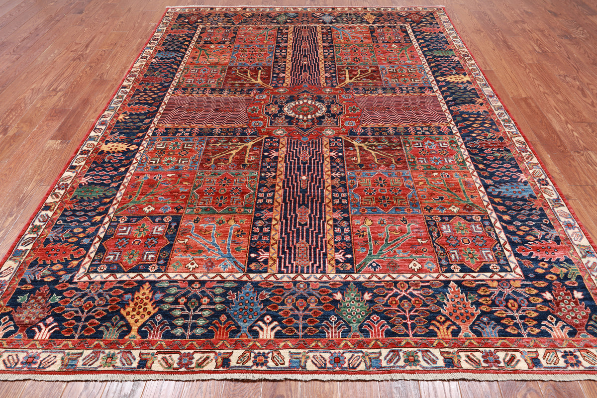 Red Persian Fine Serapi Handmade Wool Rug - 7' 11" X 9' 7"
