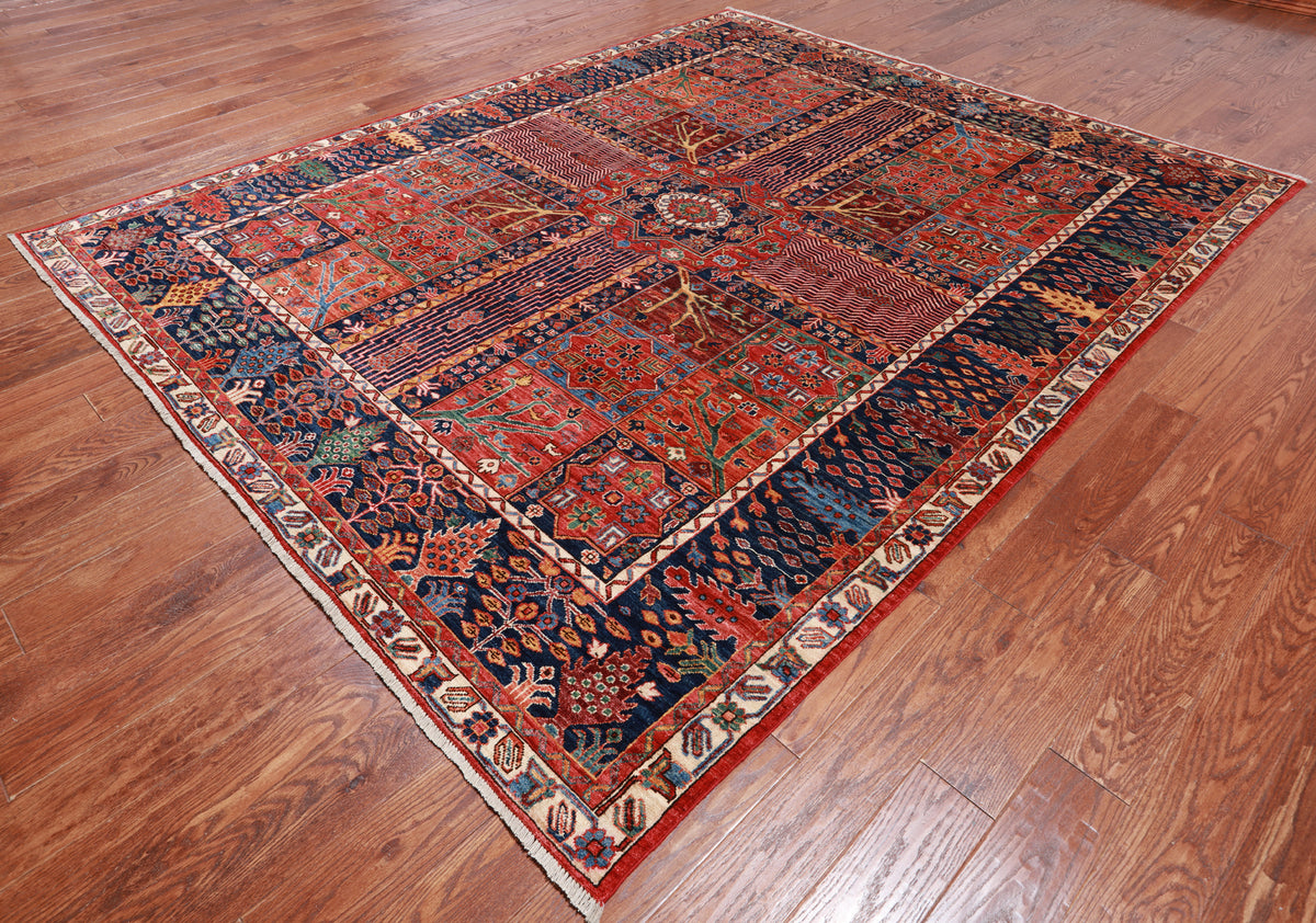 Red Persian Fine Serapi Handmade Wool Rug - 7' 11" X 9' 7"