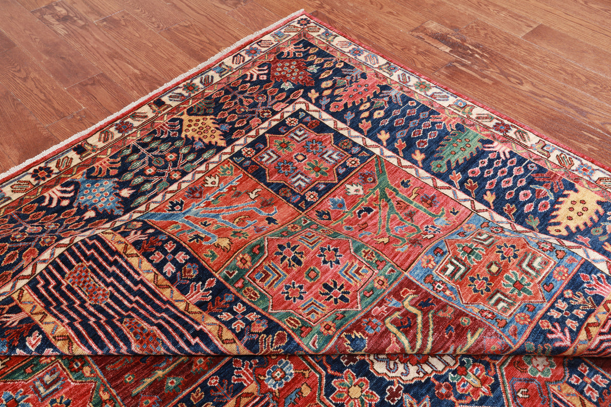 Red Persian Fine Serapi Handmade Wool Rug - 7' 11" X 9' 7"