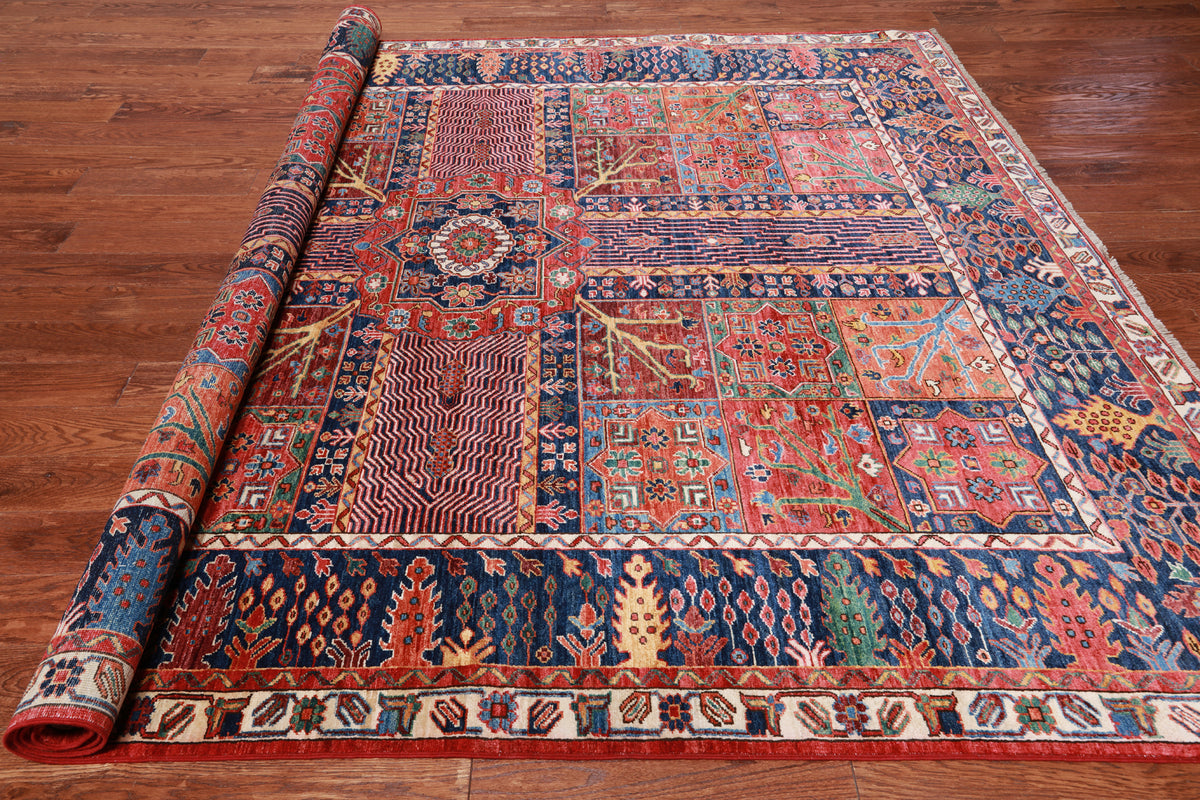 Red Persian Fine Serapi Handmade Wool Rug - 7' 11" X 9' 7"