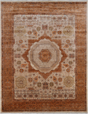 Ivory Geometric Persian Mamluk Handmade Wool Rug - 8' 0" X 10' 2"