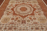 Ivory Geometric Persian Mamluk Handmade Wool Rug - 8' 0" X 10' 2"