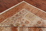 Ivory Geometric Persian Mamluk Handmade Wool Rug - 8' 0" X 10' 2"