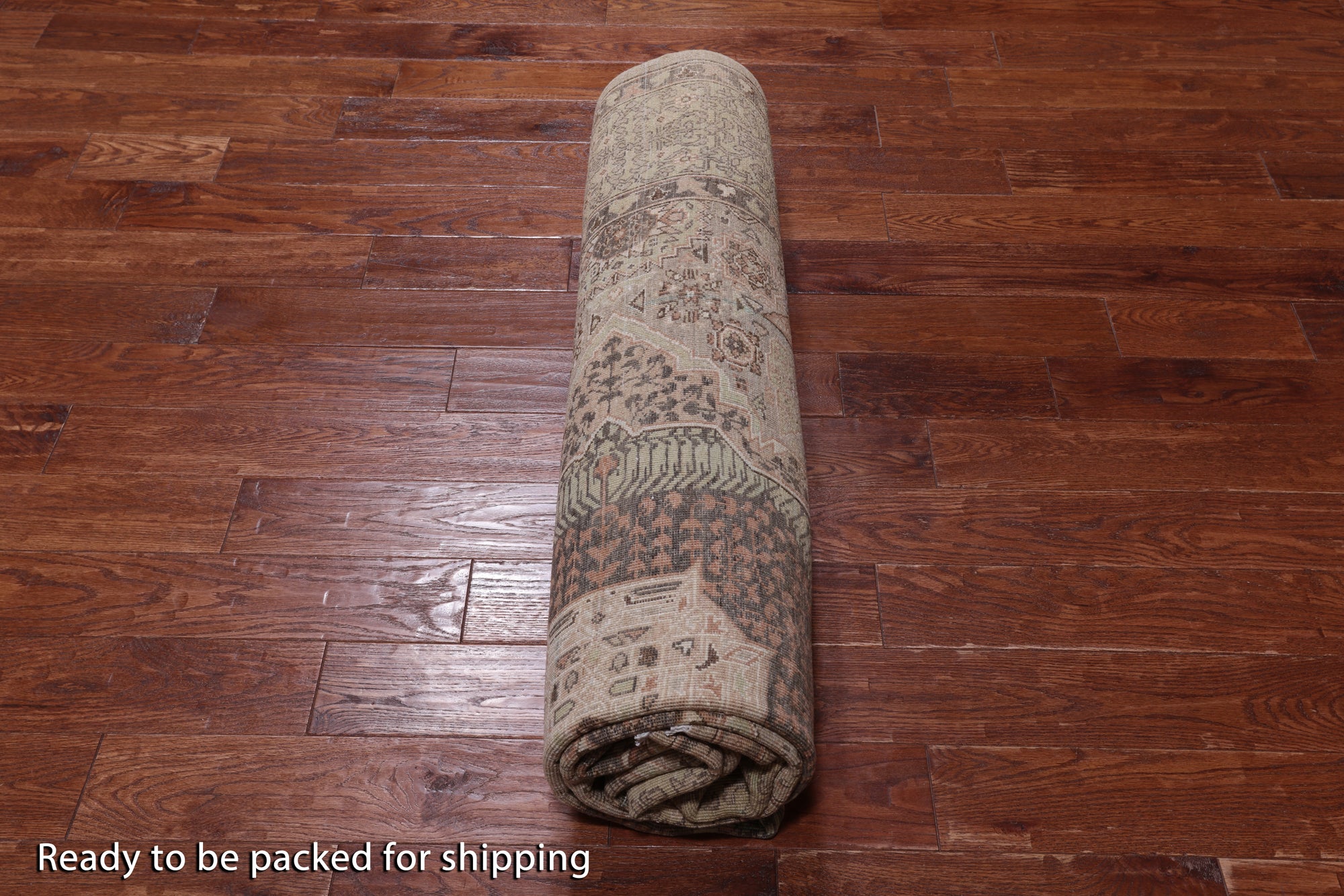Green Geometric Persian Mamluk Hand Knotted Wool Rug - 7' 10" X 9' 10"