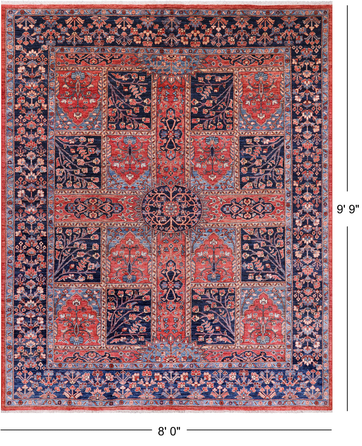 Persian Fine Serapi Handmade Wool Rug - 8' 0" X 9' 9"