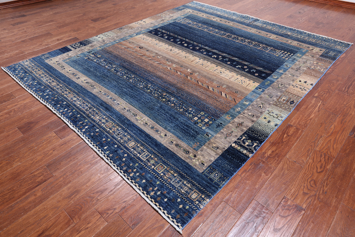 Tribal Persian Gabbeh Handmade Wool Rug - 8' 0" X 9' 10"
