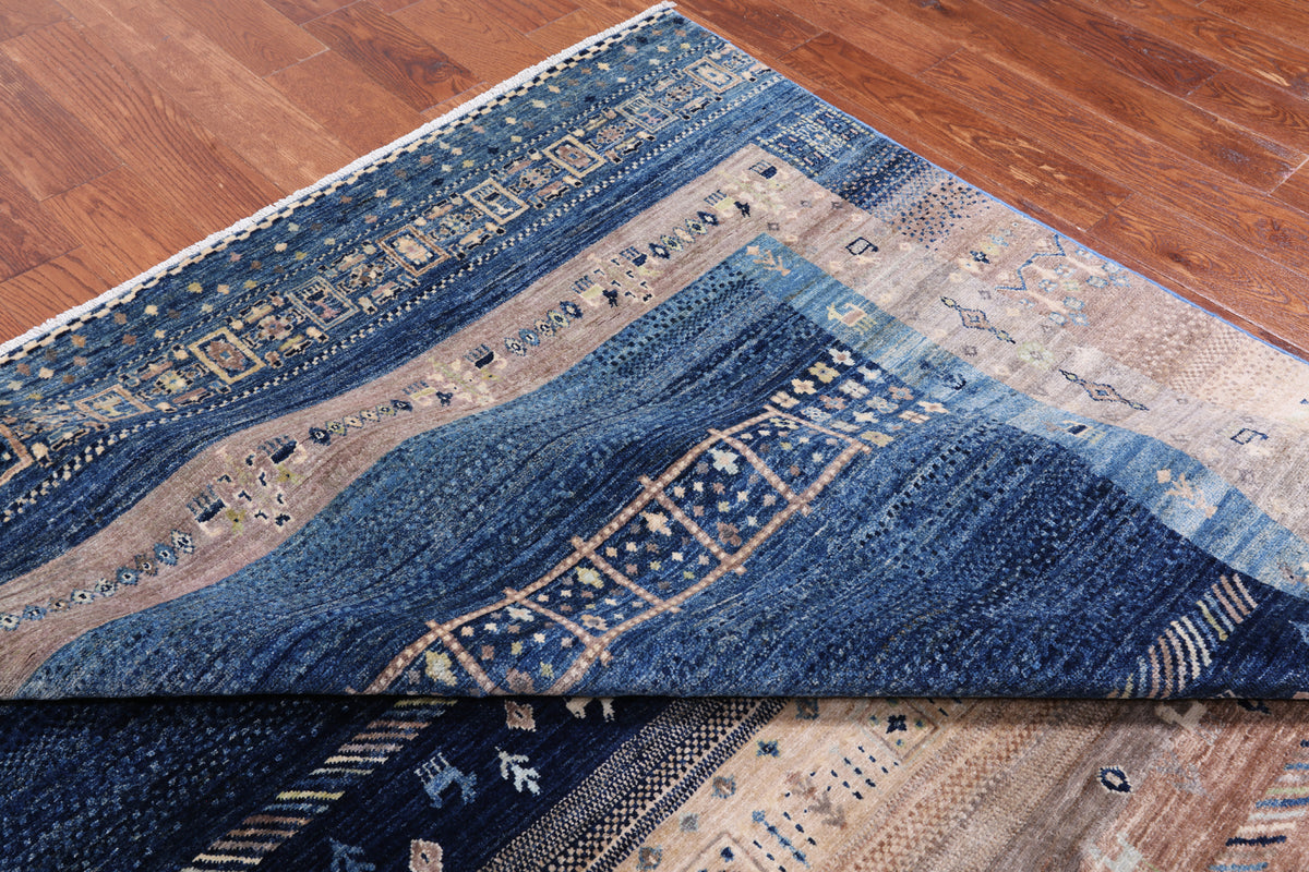 Tribal Persian Gabbeh Handmade Wool Rug - 8' 0" X 9' 10"