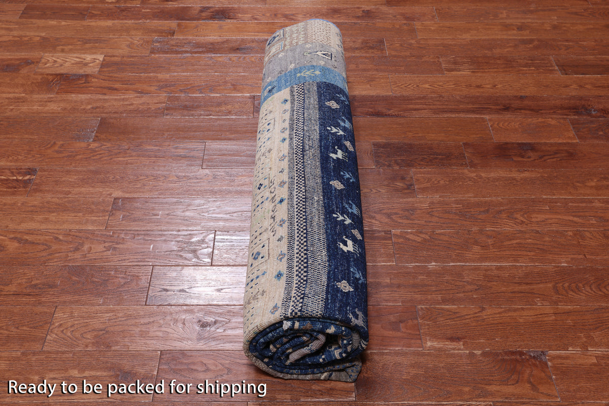 Tribal Persian Gabbeh Handmade Wool Rug - 8' 0" X 9' 10"