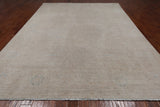 Ivory Peshawar Washed Out Handmade Wool Rug - 8' 8" X 11' 7"