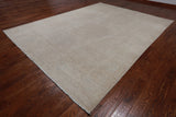 Ivory Peshawar Washed Out Handmade Wool Rug - 8' 8" X 11' 7"